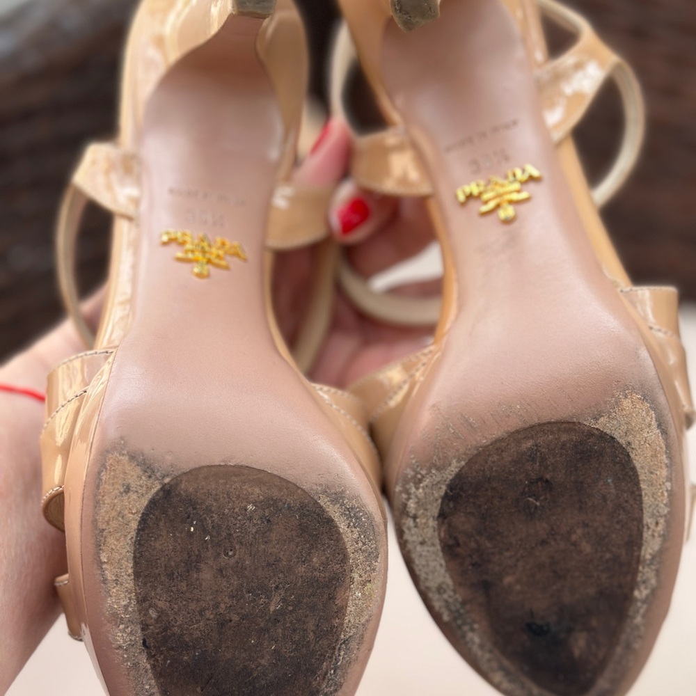 Prada Women's Tan Strappy Heels - Picture 4 of 4
